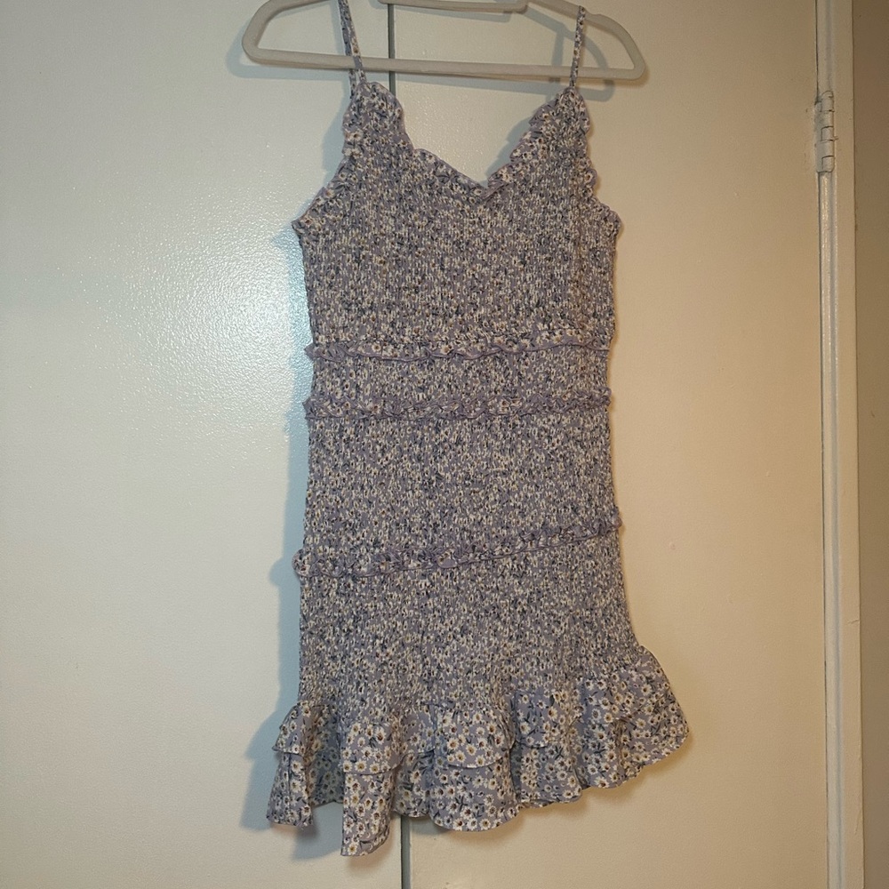 She + Sky Lavender Floral Mini Dress